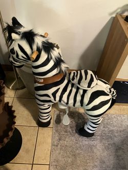 Ponycycle zebra ride on toy