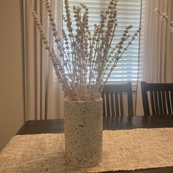 Vase With Dried Flower Stems 