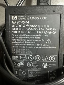 HP F1454A AC DC Adapter 19V 3.16A for OmniBook 2100 3000 Pavilion N3000 Laptop