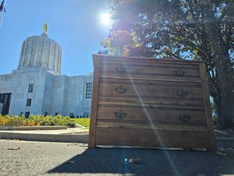 MARVELOUS Antique European Solid Walnut Dresser 3 Drawers Brown