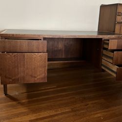 MCM Walnut Executive Desk - Hiebert (Solid & Heavy)