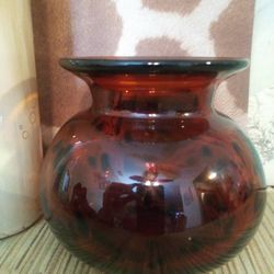 Tortoise Art Glass Balloon Vase