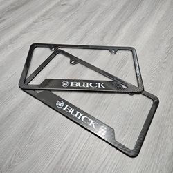 Brand New Universal 2PCS Buick Metal Carbon Fiber Style License Plate Frame