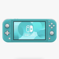 Teal Nintendo Switch lite With Super Smash Bros Ultimate