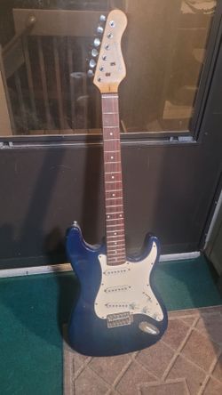 Blue Strat-Style Electric Guitar - Project / Parts Guitar