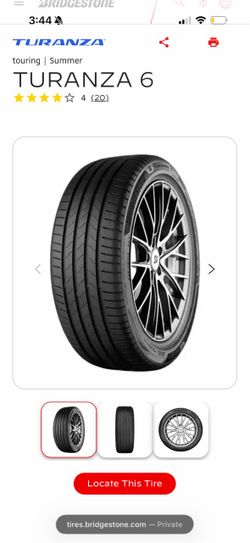 4 Like-New Bridgestone Turanza 6 MO Tires – Only 38 Miles!