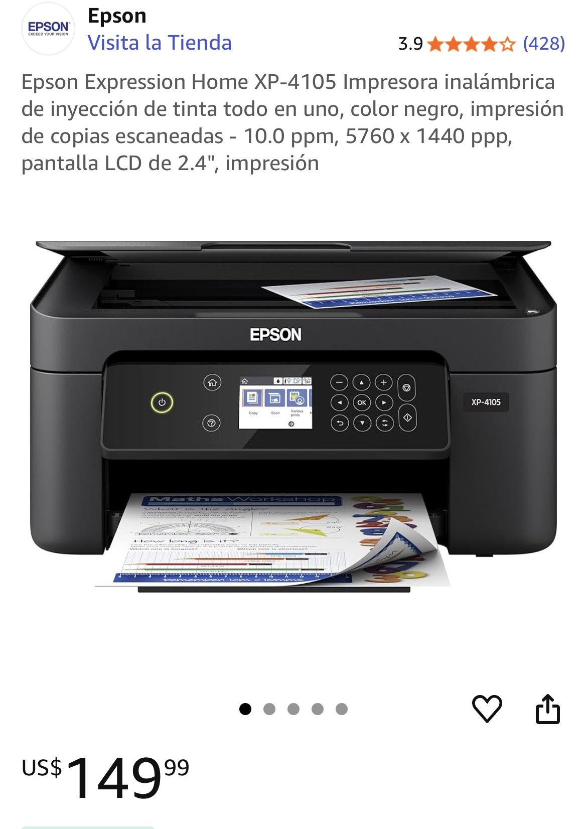 Expression Home- Impresora Epson XP-4105 Impresora Epson XP-4105