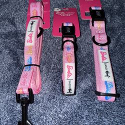 Barbie Dog Collar And Leash New S/M