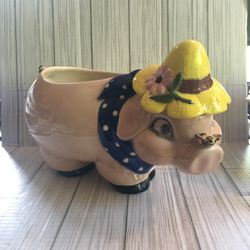 Ceramic Pig Planter Hobbiest Piece