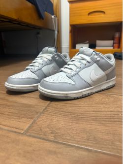 White and Grey Dunks - Size 7