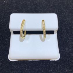 14K Yellow Gold Diamond Earring