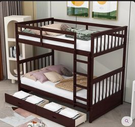 Harriet Bee Dorethea Standard Bunk Bed with 2 Drawers
