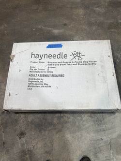 Hayneedle Boomer&George A-Frame Doghouse w/ Food Bowl Tray & Cubby Storage