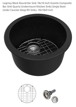 Black Round Bar Sink