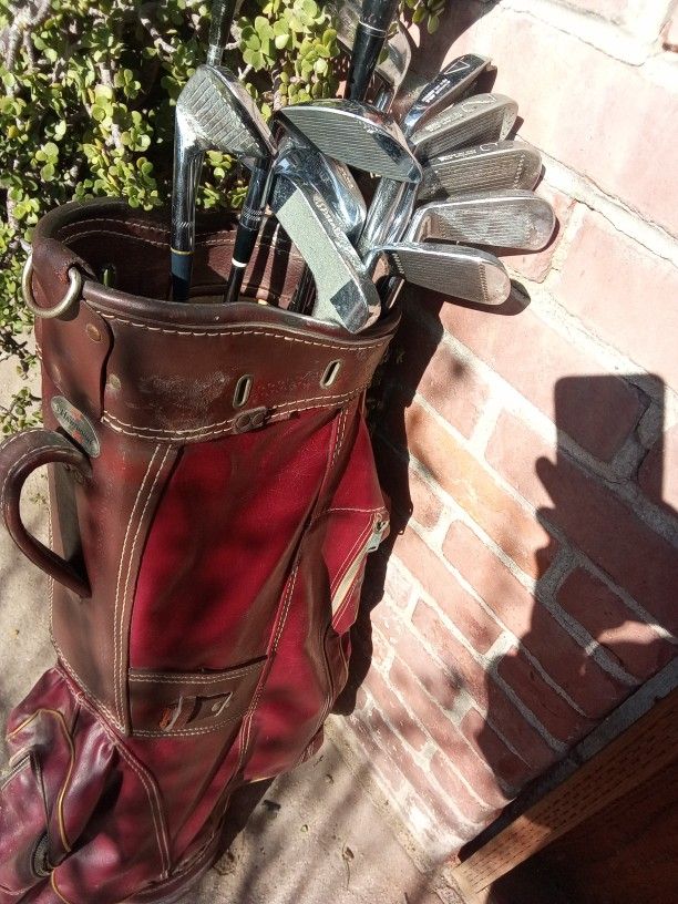 Montgomery Ward Hawthorne Bag And Spalding And Northwestern Clubs Pro Models