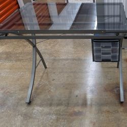 Tempered Clear Glass top Drafting Table