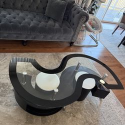 Glass Coffee Table S-Shaped 