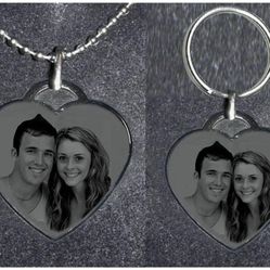 .Personalized gift Set- One Heart Necklace & One Keychain Or You Can Choose Other Gift Set From 2nd Photo - Done Within 3 Hours - Use Any Photo 