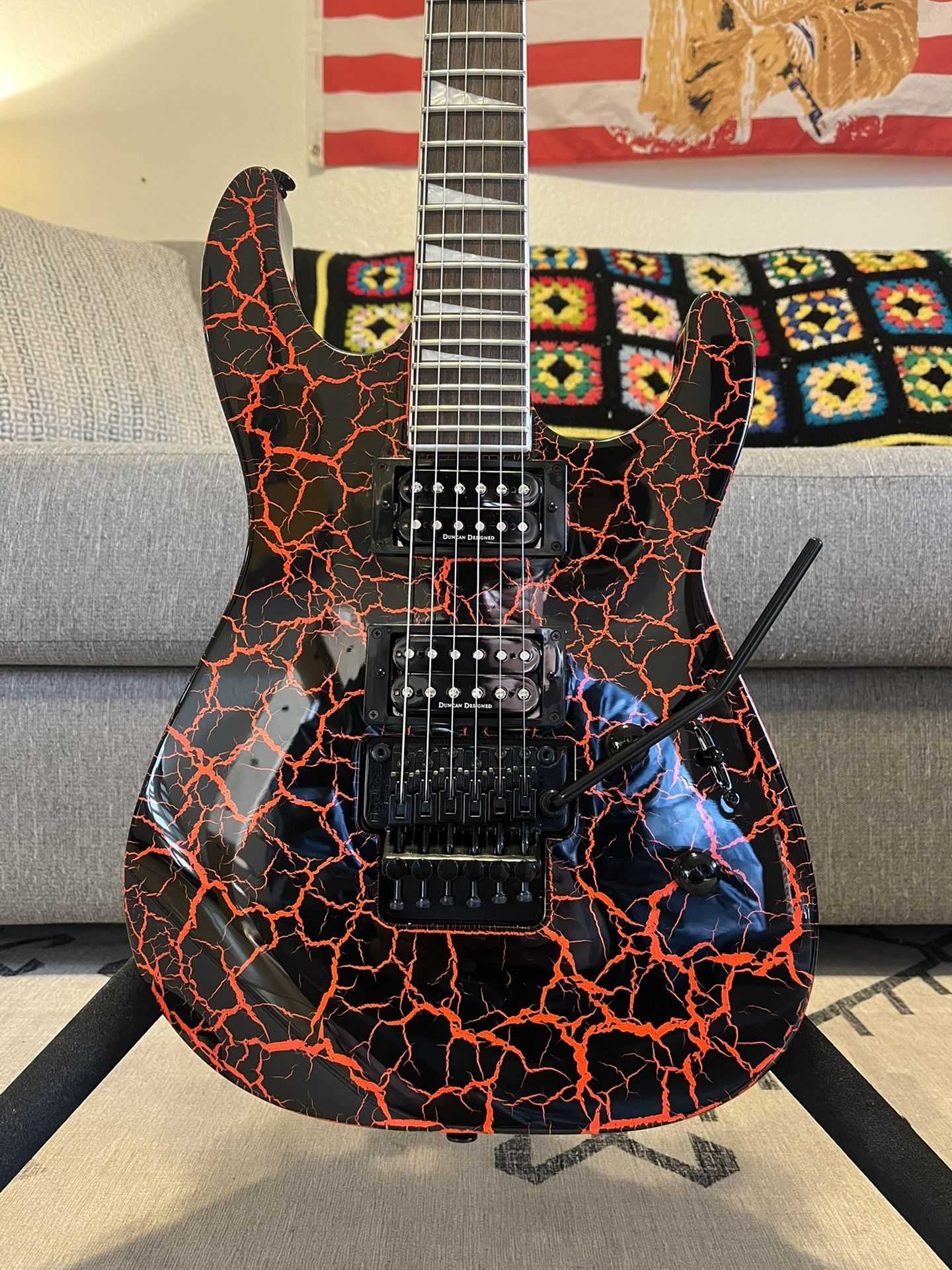Jackson X Series SLX Crackle Soloist - Orange Crackle Electric Guitar