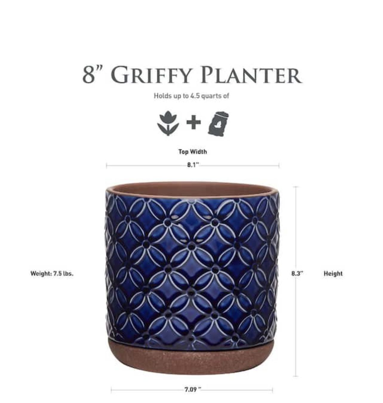 Brand New Blue ceramic pot for sale