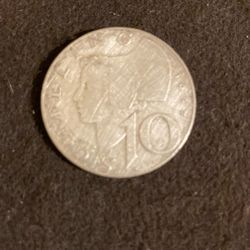 1957 Austrian Ten Shilling Silver Coin
