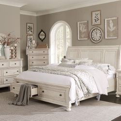 White BedRoom Set Quen 4pc BACK TO SCHOOL SALE