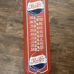 Vintage Pepsi Cola Thermometer Advertising Sign