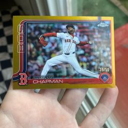 2025 Topps Chrome Update Aroldis Chapman True Gold Refractor /50 #USC191