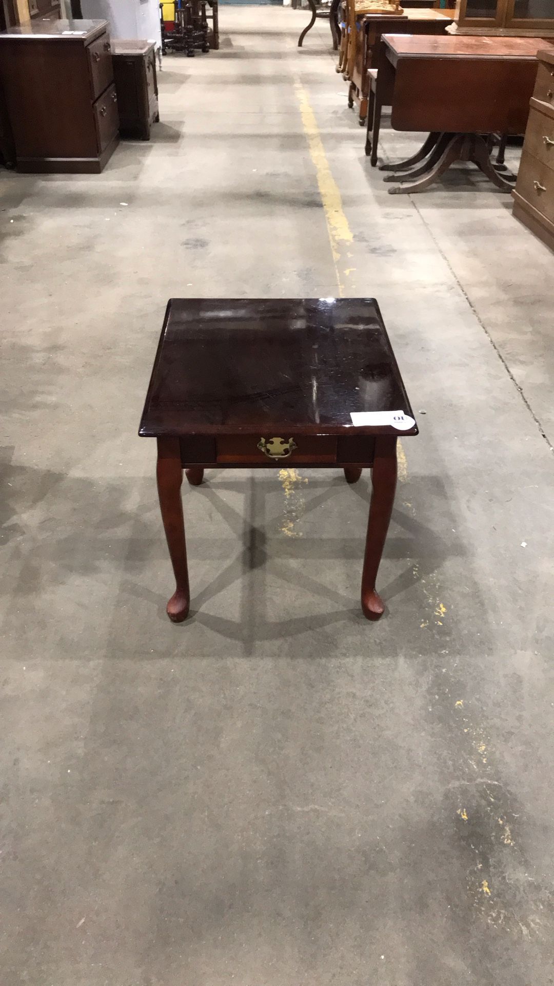 Cherry-Stained Side Table w/ Drawer