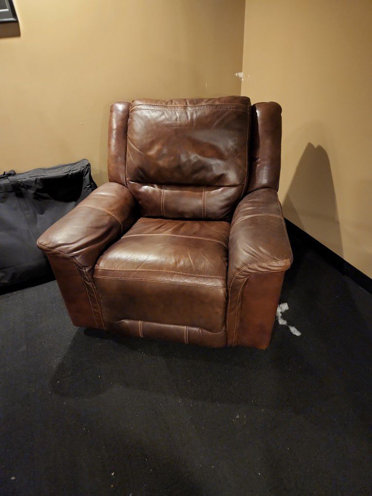 Leather Recliner Electric 