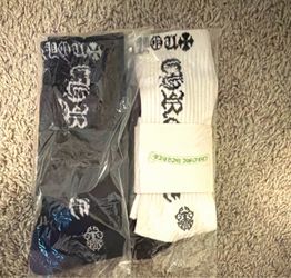 Chrome Hearts Socks Black and White 2 Pairs