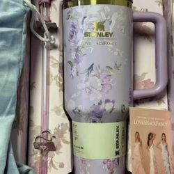 Purple flower Stanley cup