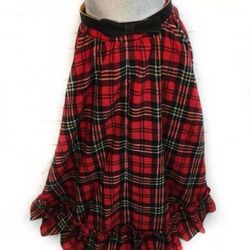 Vintage Tartan Plaid Full Long Christmas Skirt