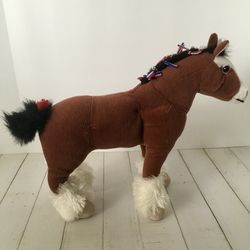 Vintage Clydesdale Stuffed Horse 