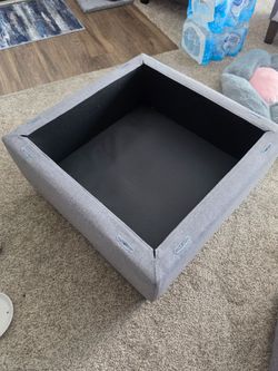 Modern Gray Upholstered Ottoman / Storage Base