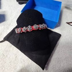 King Baby Bracelet Roses Macrame Red 