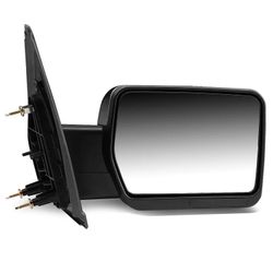 2004 — 2014 Ford F150 Chrome Textured Telescoping Manual Folding Side Towing Mirror (Right / Passenger)