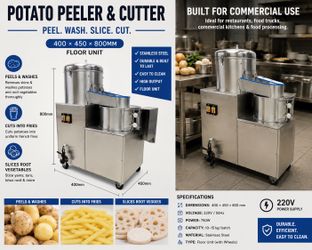 Potato peeler and cutter French fry maker