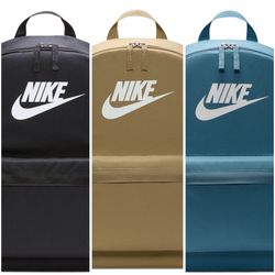 Nike Women’s Heritage Backpack In Black, Beige And Smokey Blue Brand New