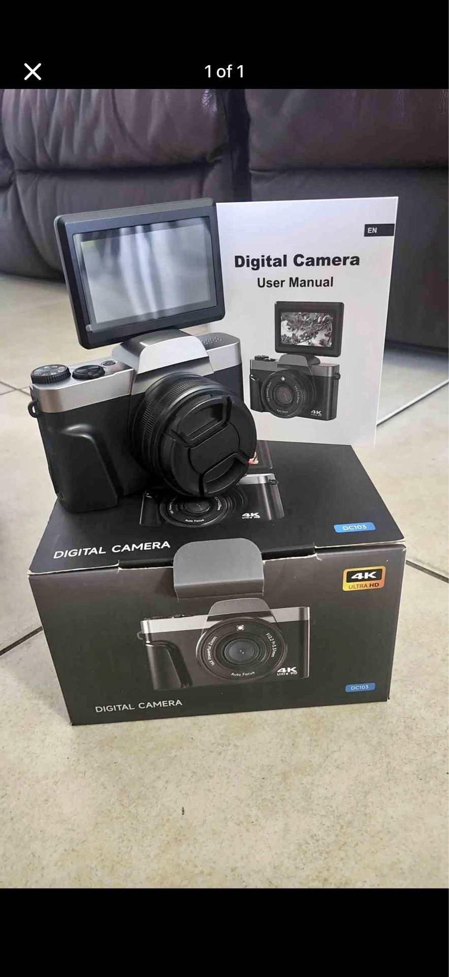 4K Digital Camera for Photography with WiFi 64MP Auto-Focus Vlogging Camera for YouTube Video 3'' 180° Flip Screen 4K Cameras 16X Zoom Anti-Shake Comp