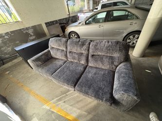 90” Ashley Furniture Grey Sofa & Ottoman