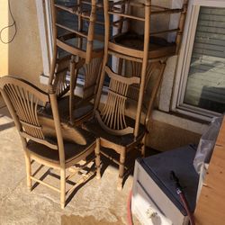 Round Glass Table W (6) Chairs Free”””””