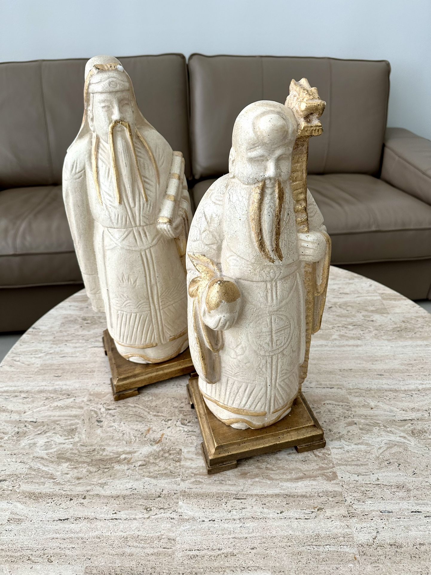 20th Century Chinese Fu Lu Shou Stellar Gods Statues Fulushou Asking Price  Is For Each