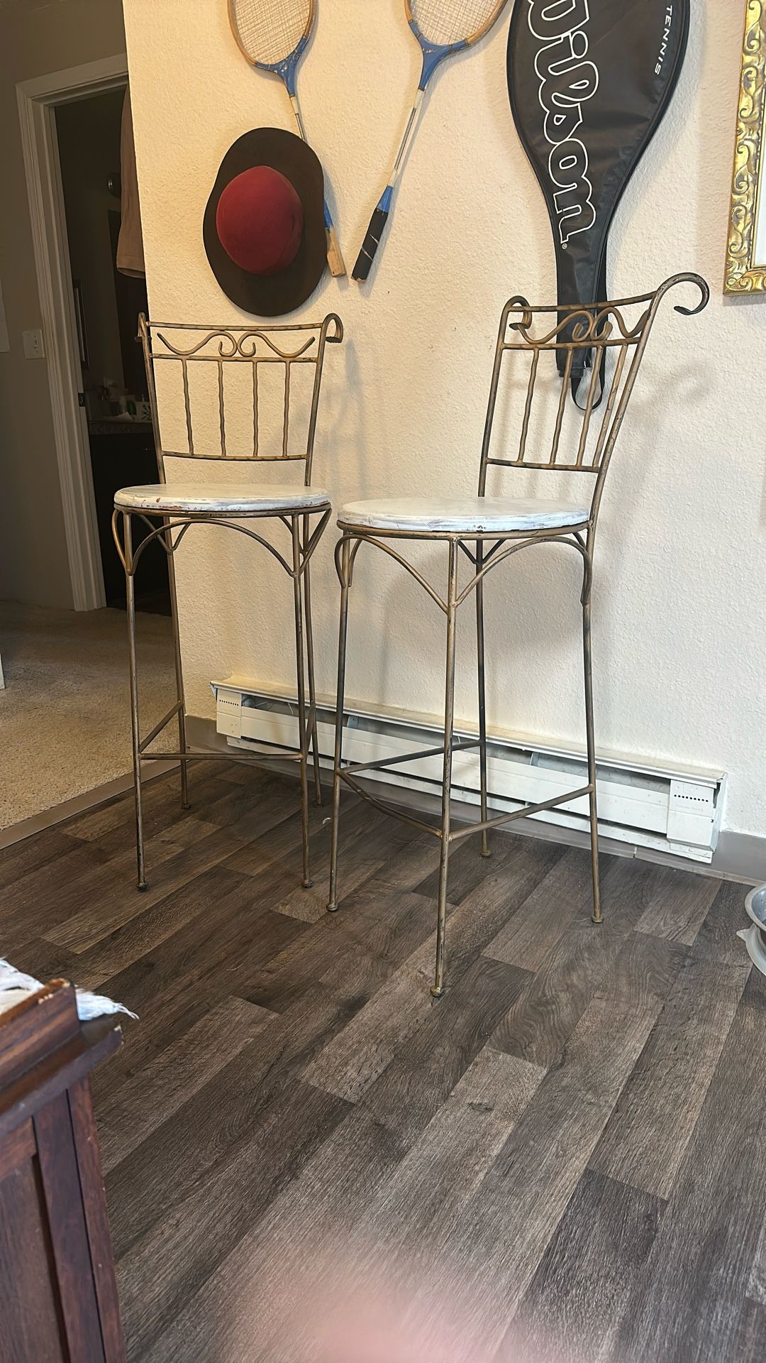 Rustic Stool Chairs / Set Of 2