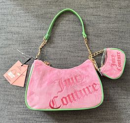 Juicy Couture Pink Cherry Blossom / Green Better Together Shoulder Bag Purse NEW