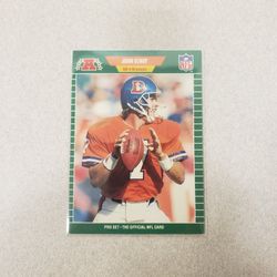 John Elway 1989 Pro Set Football Card, Perfect