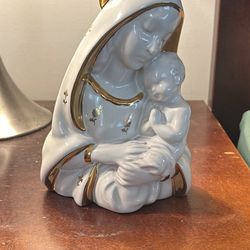 Vintage Mother Mary / Madonna & Baby Jesus bust from Italy