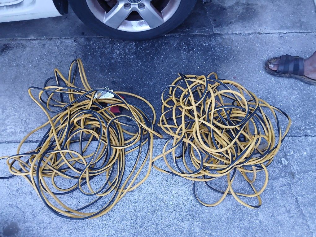 Two 100ft Heavy duty extension cords Safety Lighting