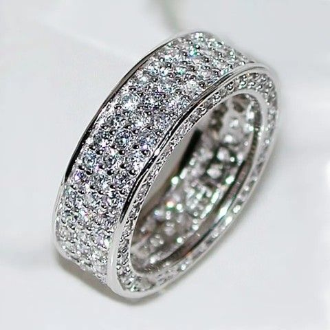 NEW CRYSTAL ZIRCONIA WEDDING ENGAGEMENT BAND RING
