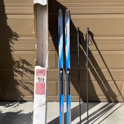 New 178cm Cross Country Skis With Poles And Salomon Profil Bindings